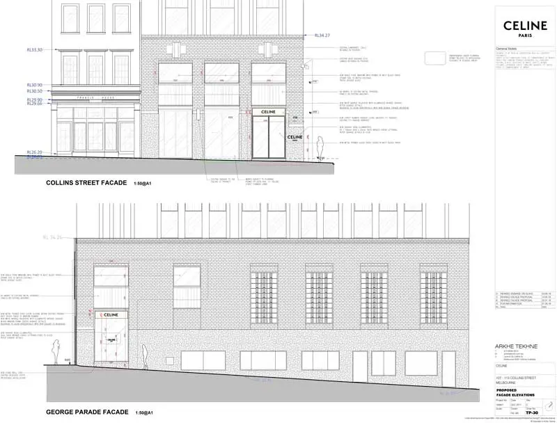 Celine Collins Street Revised Town Planning Drawing