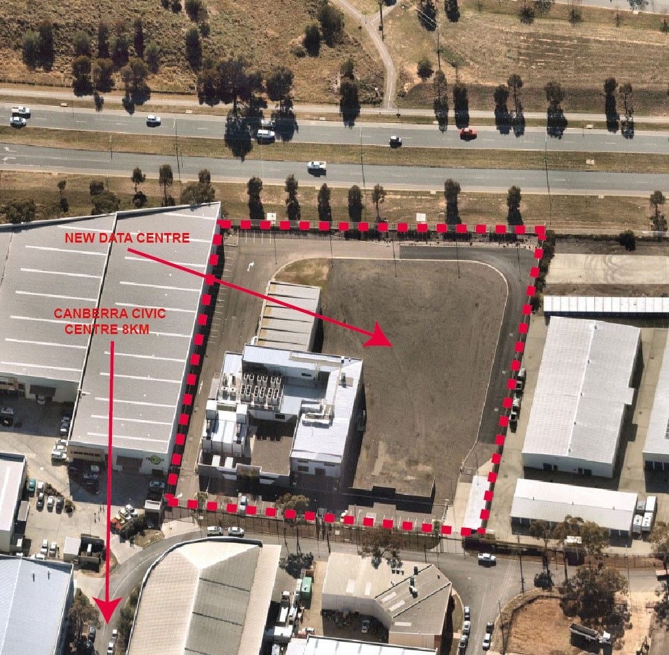 data centre canberra map